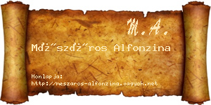 Mészáros Alfonzina névjegykártya